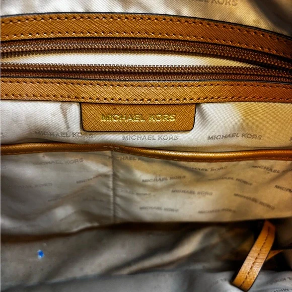 Michael Kors Jet Set Travel Brown Logo Coated Canvas Chain Tote Bag - Picture 10 of 16